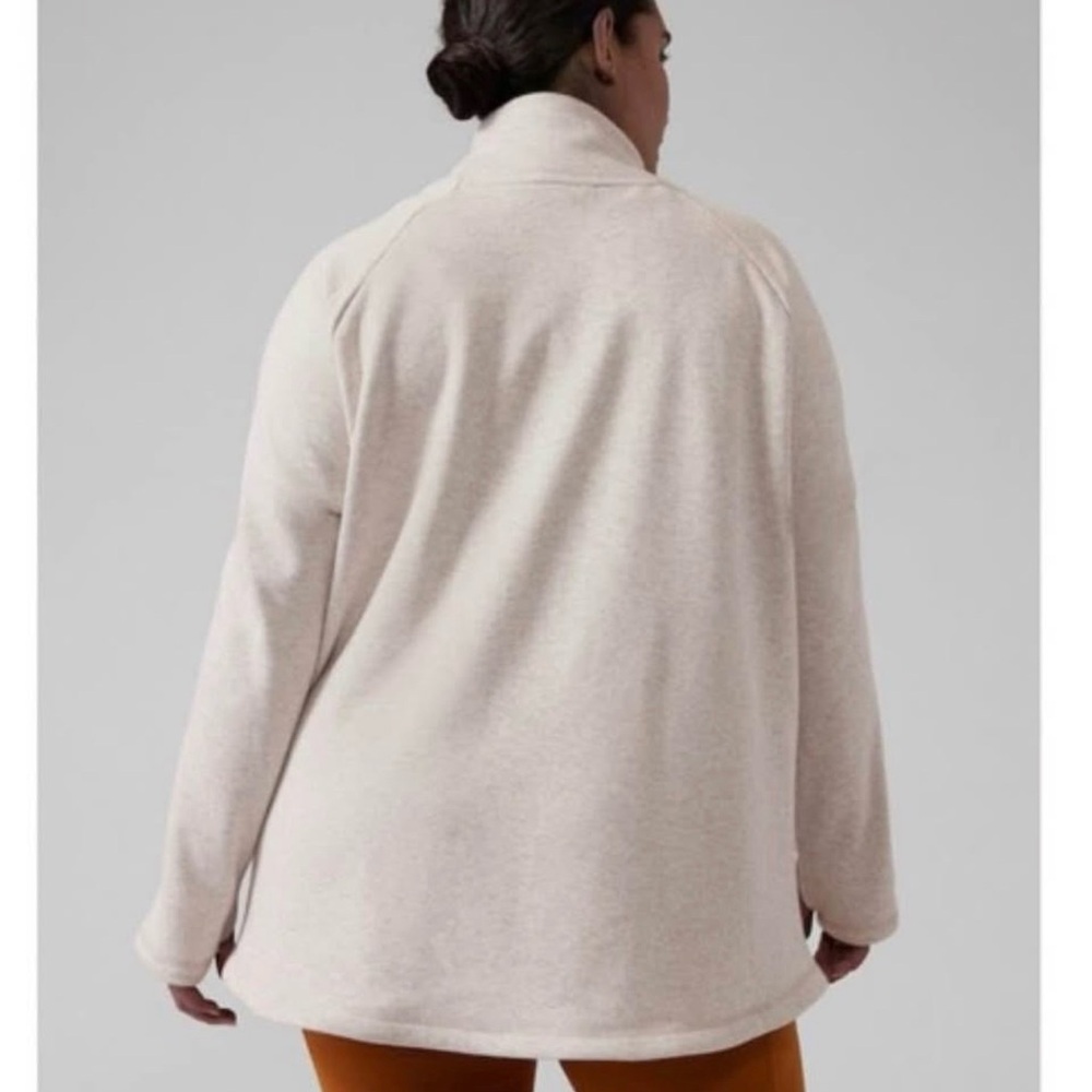 Athleta Cream Asymmetrical Cowlneck Pullover Sweater - Picture 2 of 6